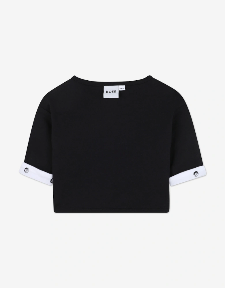 BOSS Baby Boys Reversible Sweater and Pants Set in Black