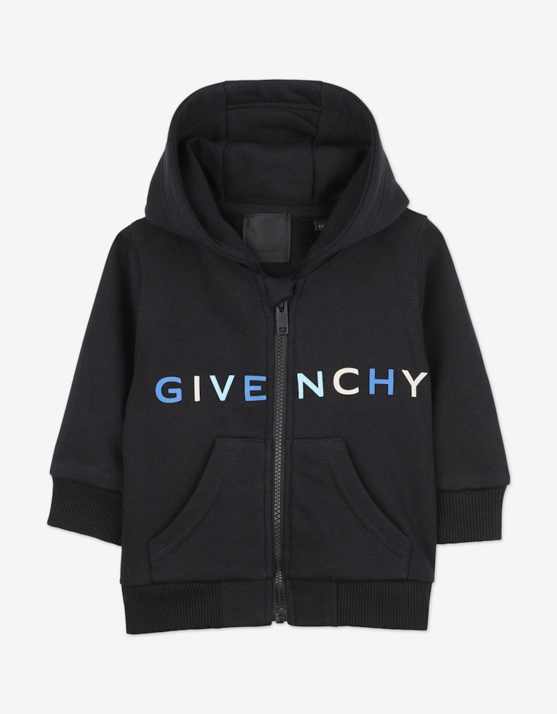 Baby Boys Logo Zip Up Top in Black