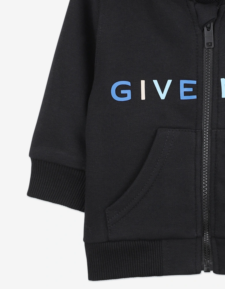 Baby Boys Logo Zip Up Top in Black