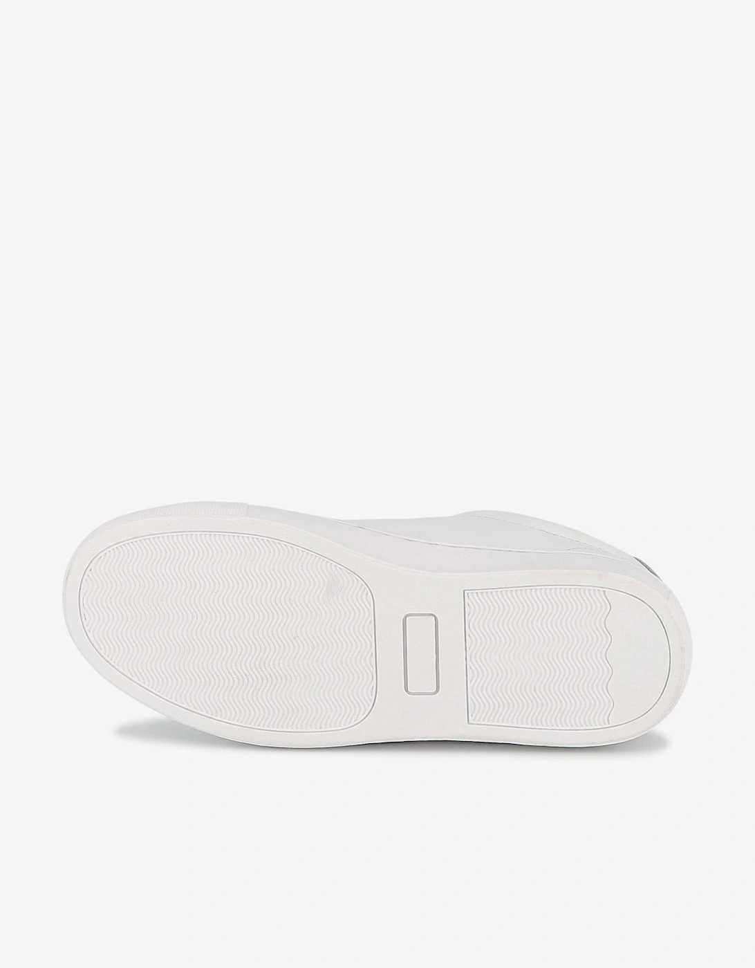 BOSS Boys Leather Logo Trainers in White