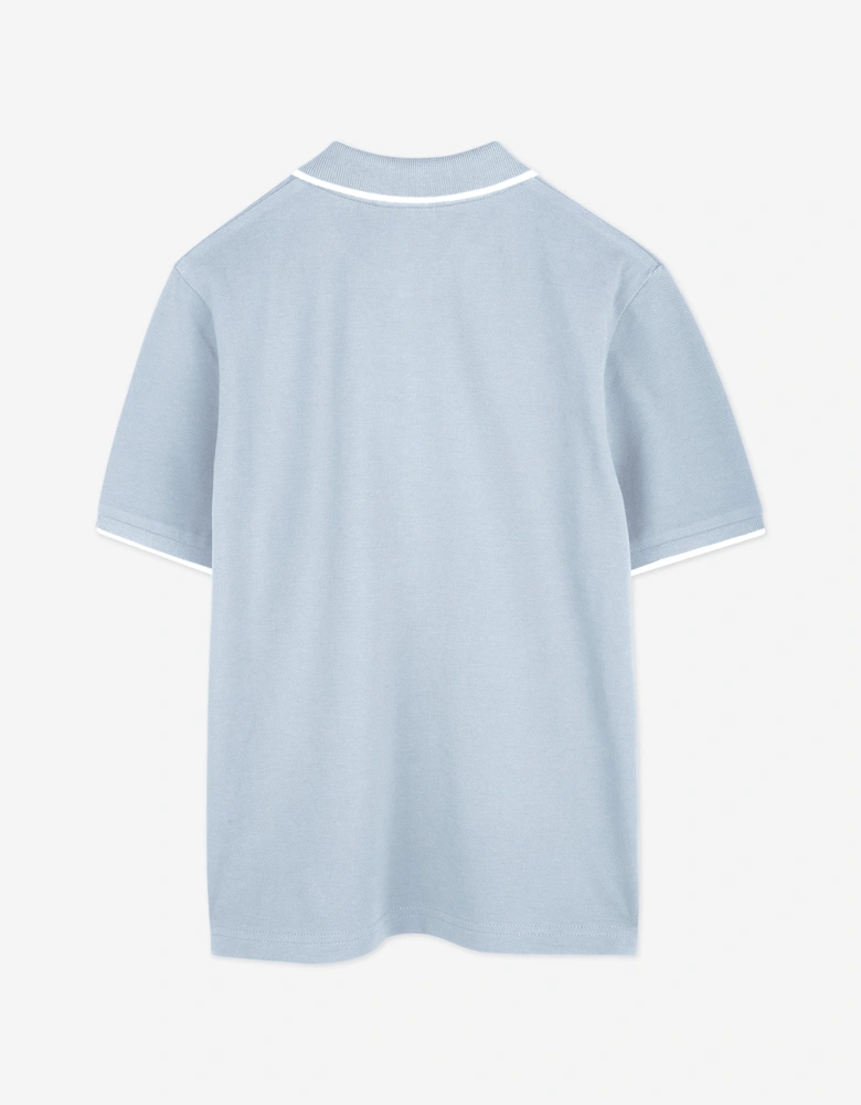 BOSS Boys Logo Print Polo Shirt in Blue