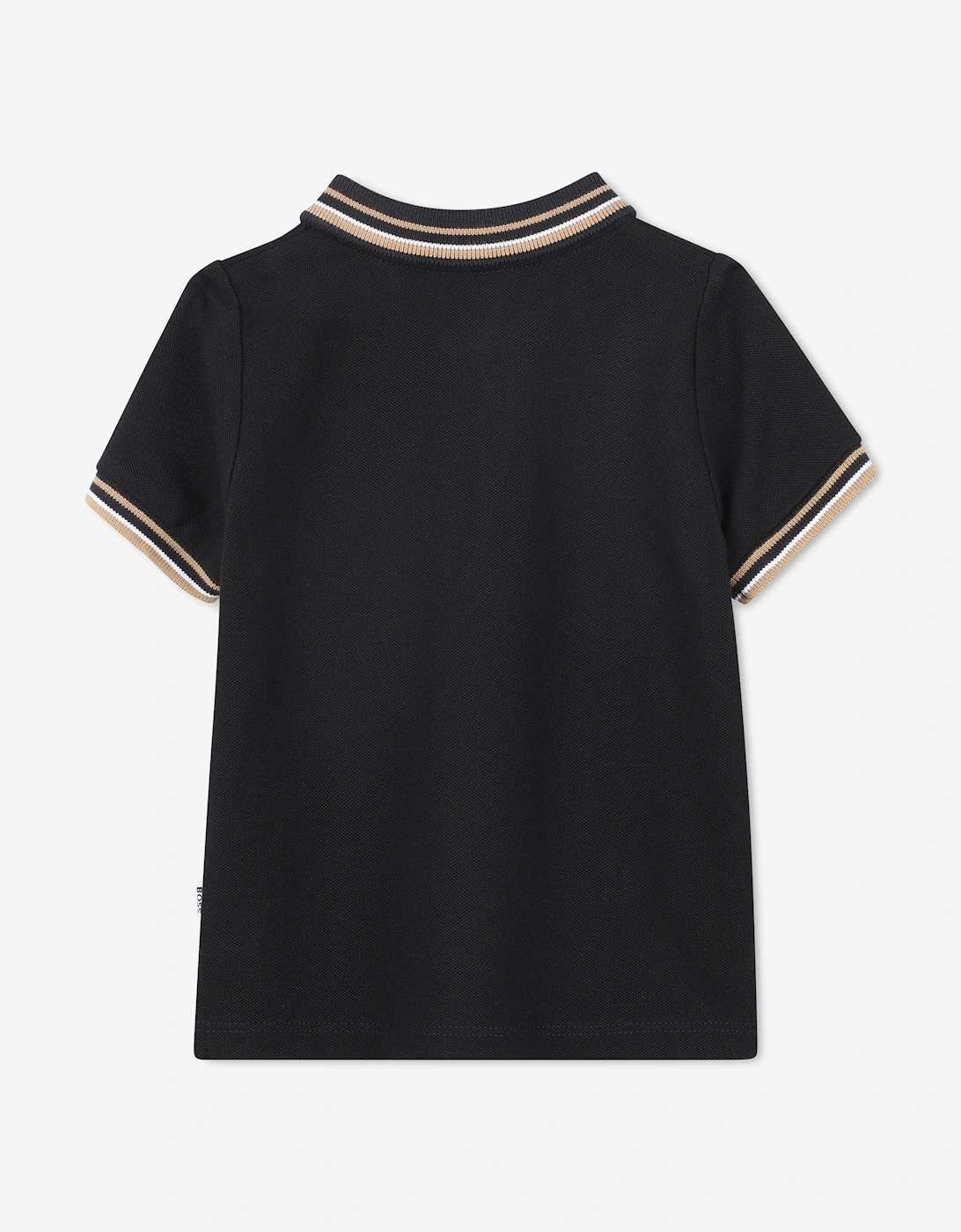 BOSS Baby Boys Logo Print Polo Shirt in Black