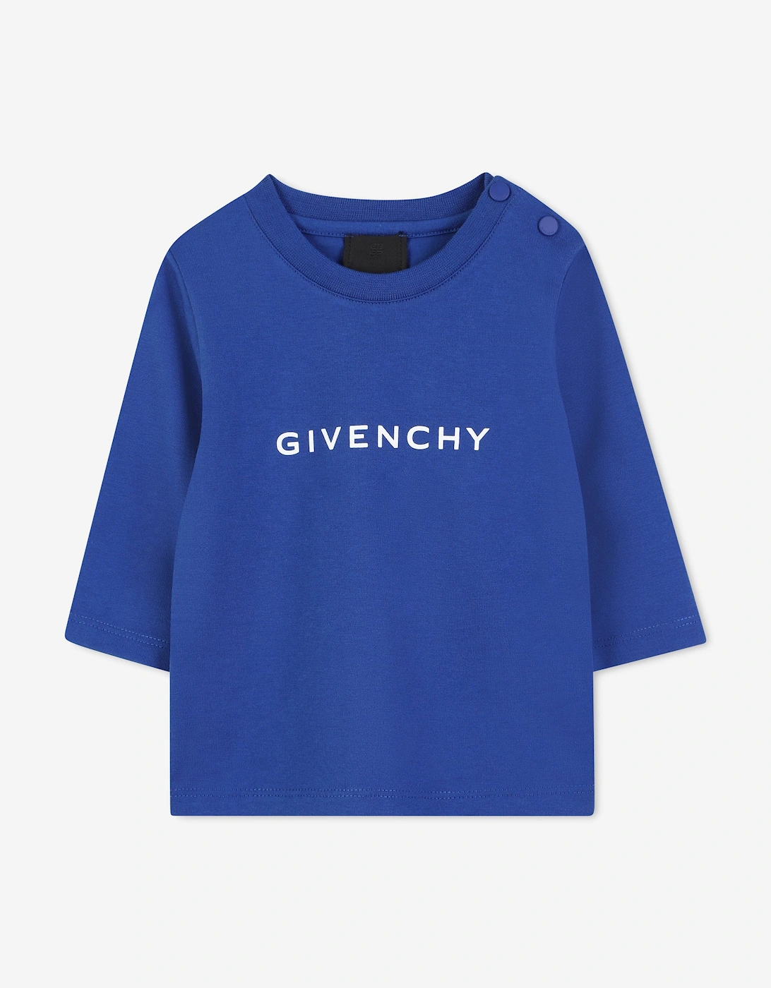 Baby Boys Long Sleeve Logo T-Shirt in Blue, 5 of 4