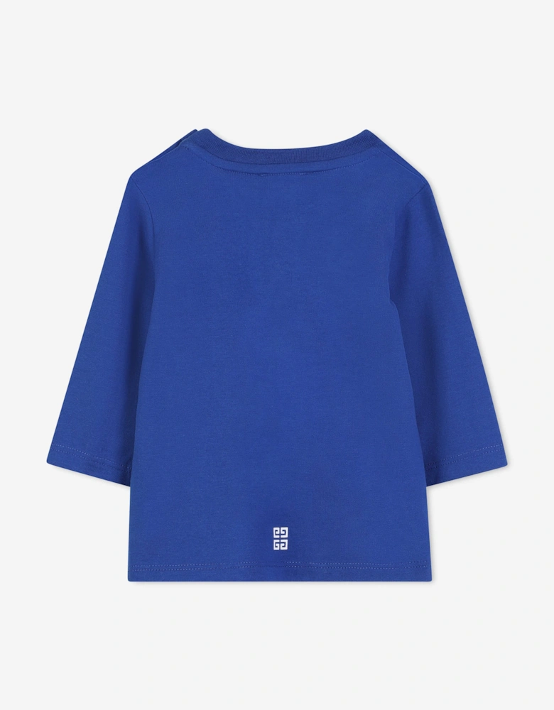 Baby Boys Long Sleeve Logo T-Shirt in Blue