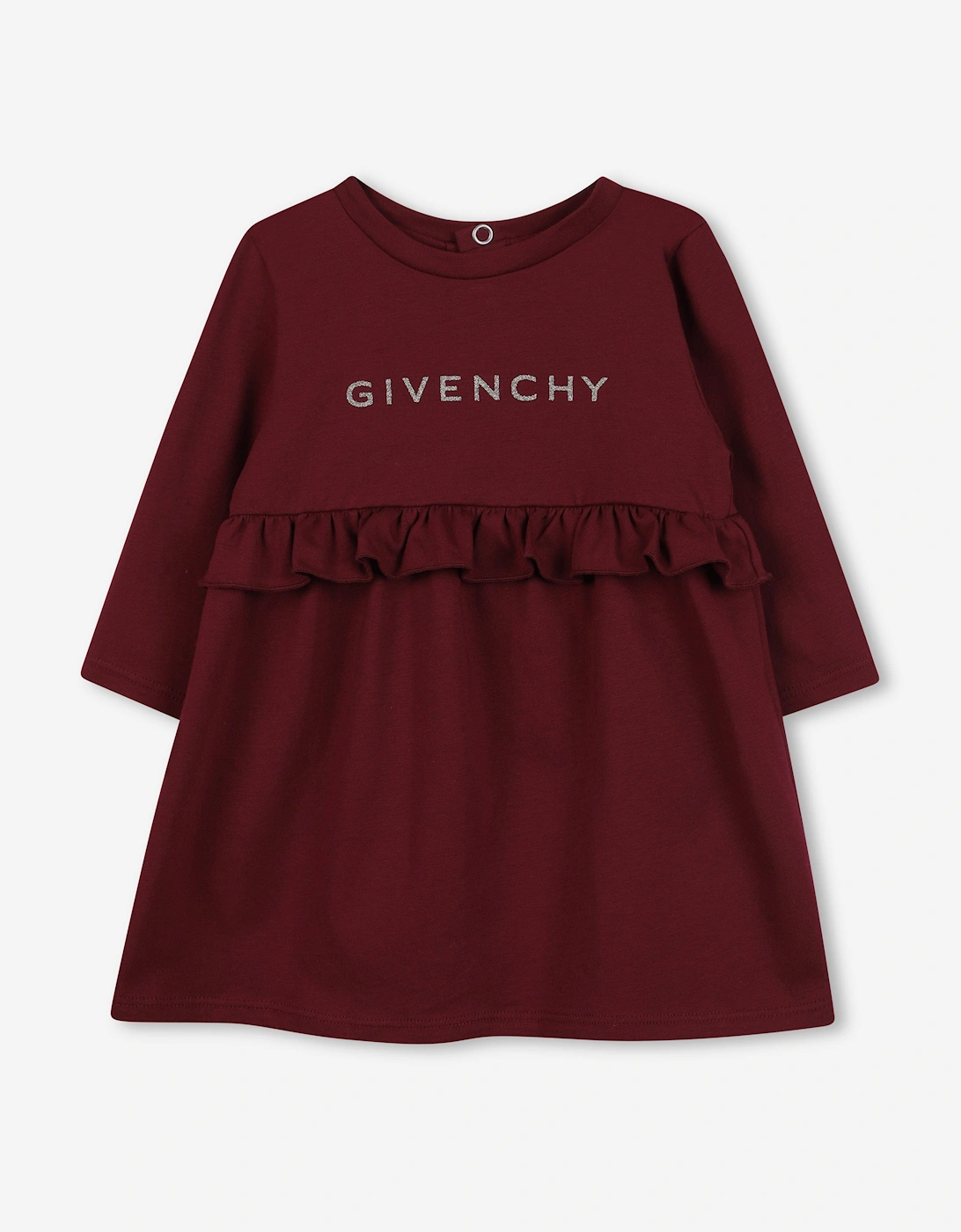 Baby Girls Logo Print Jersey Dress in Red, 5 of 4