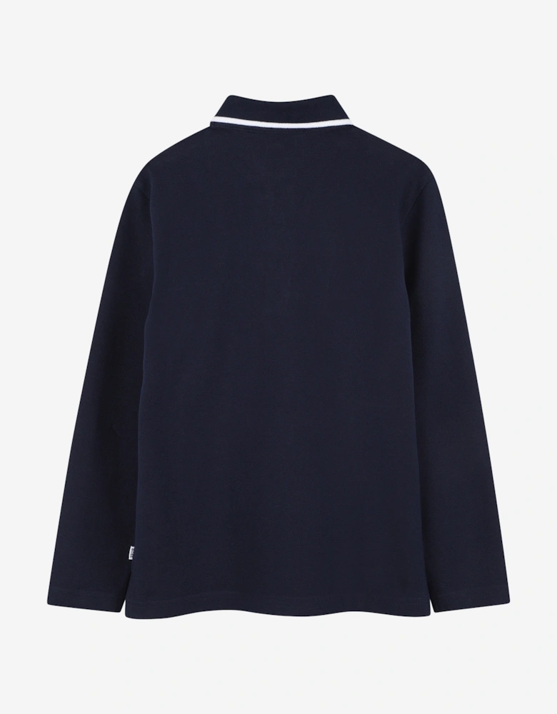 BOSS Boys Long Sleeve Polo Shirt in Navy