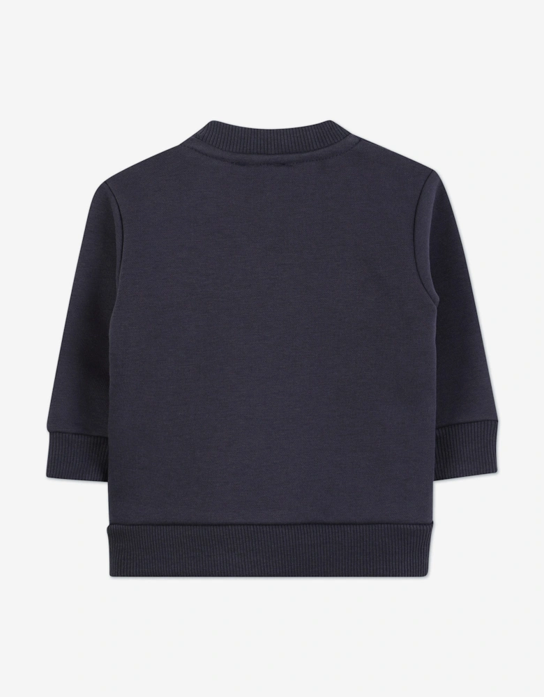 Baby Boys Logo Print Sweatshirt in Navy