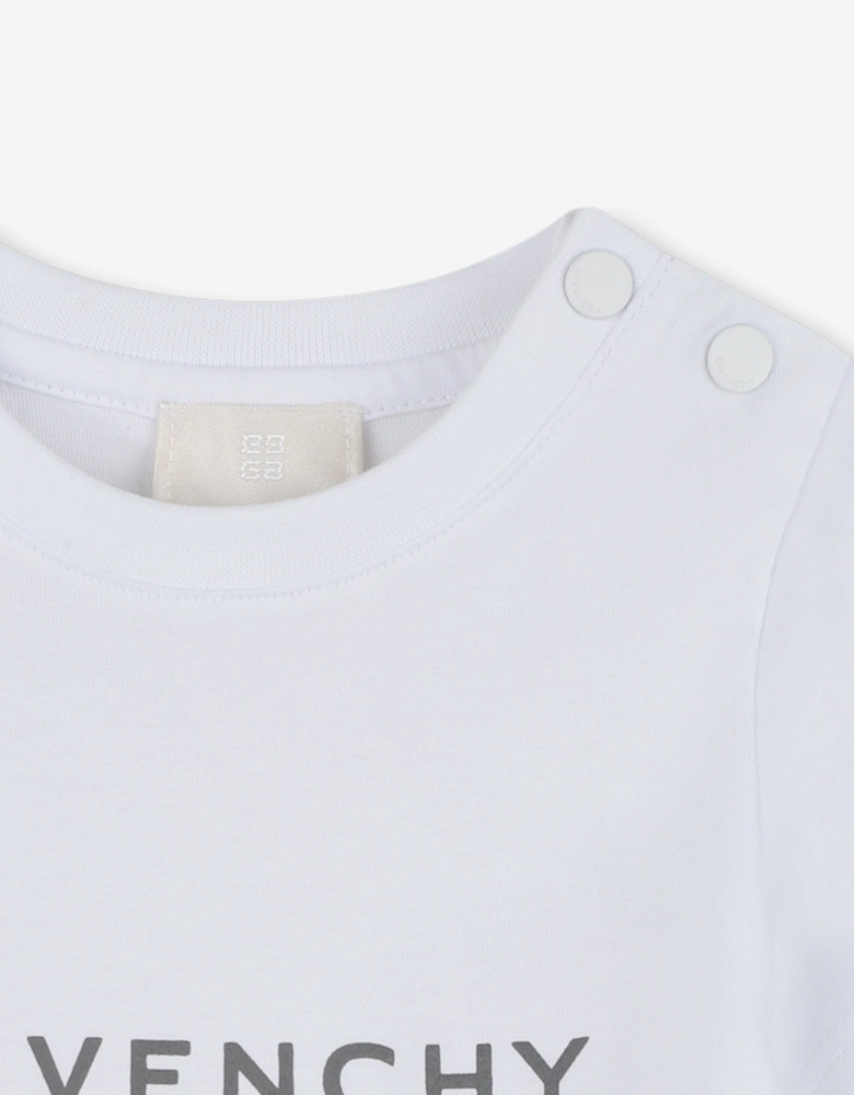 Baby Boys Logo Print T-Shirt in White