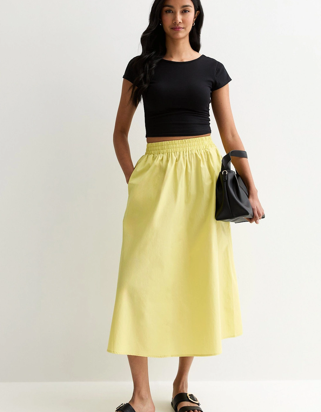 Lime Cotton Elasticated Waist Full skirt, 2 of 1