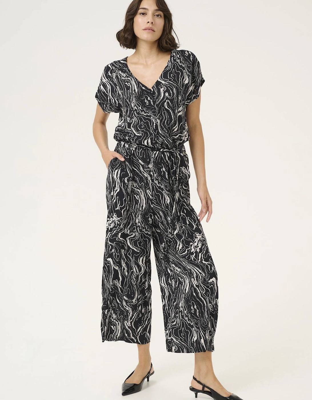 KAmira Plain Weave Cropped Jumpsuit, 2 of 1