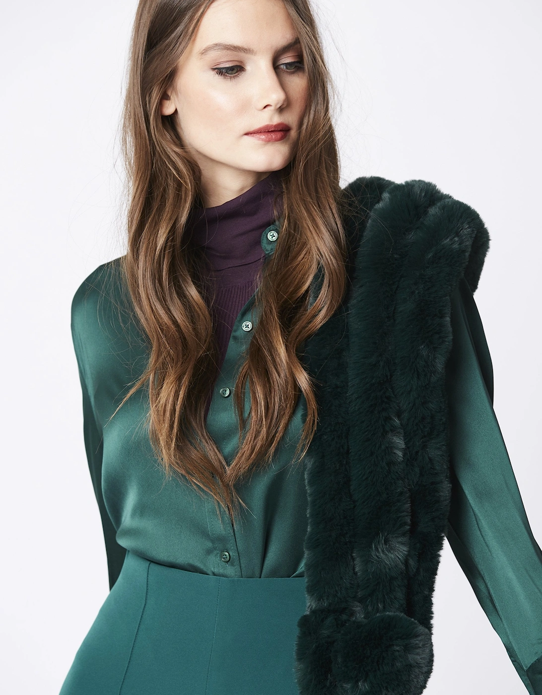 Green Faux Fur Scarf, 5 of 4