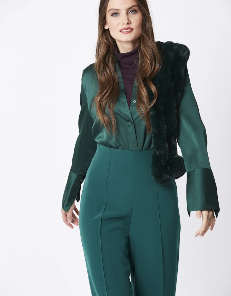 Green Faux Fur Scarf