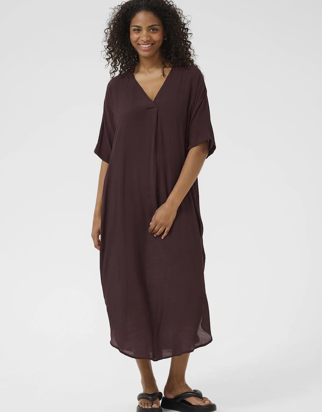KAanja V-Neck Loose Fit Midi Dress, 2 of 1