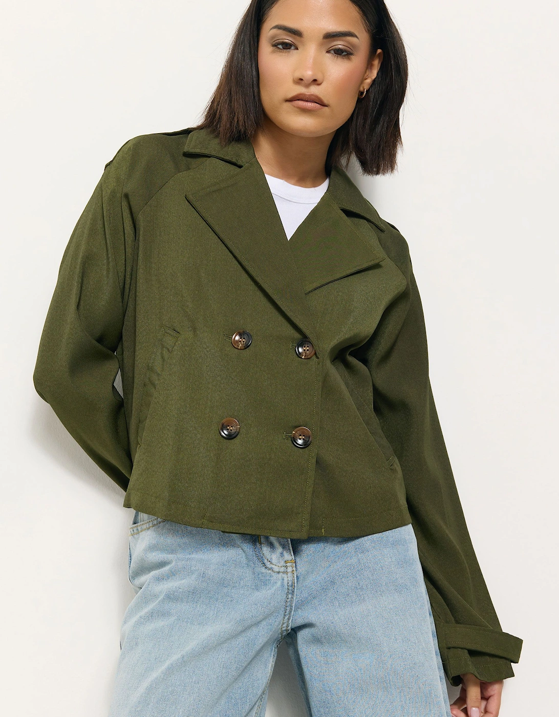 Petite Cropped Trench Coat, 2 of 1