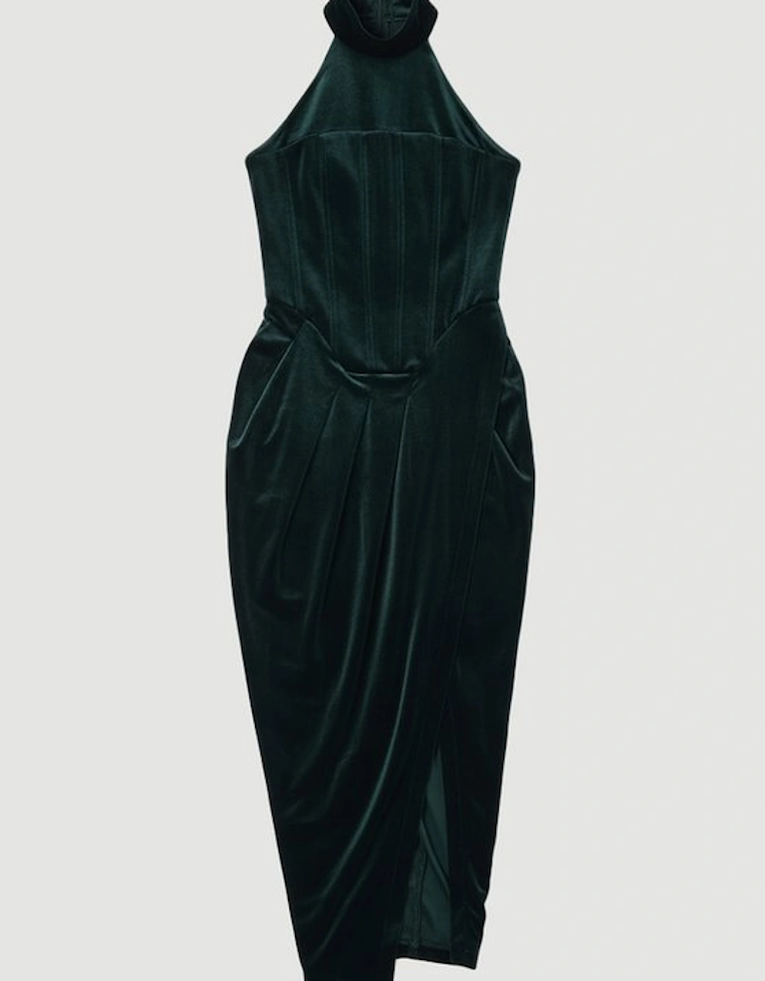Tall Tailored Velvet Halter Neck Maxi Dress