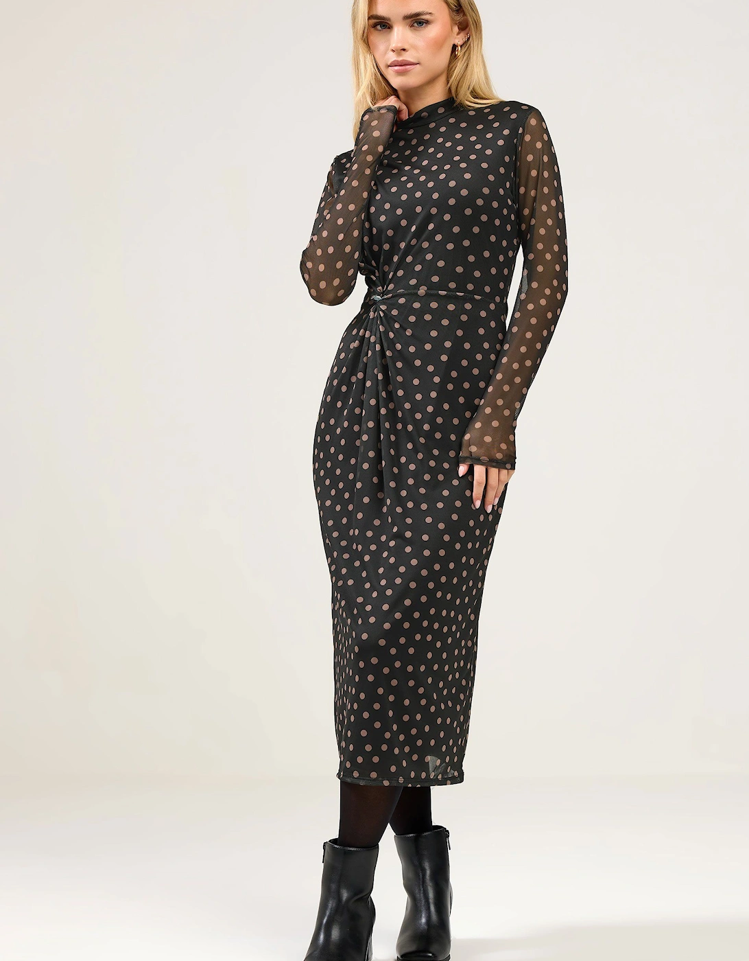 Petite Spot Print Mesh Dress, 2 of 1
