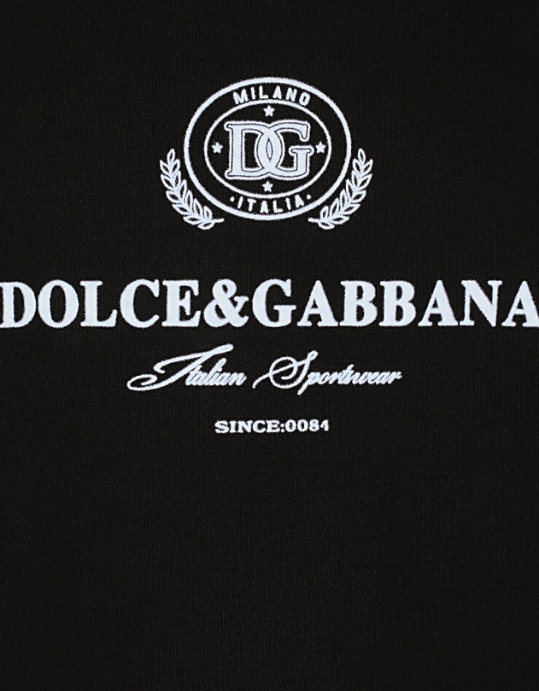 Logo Flock Cotton Sweatshirt Black