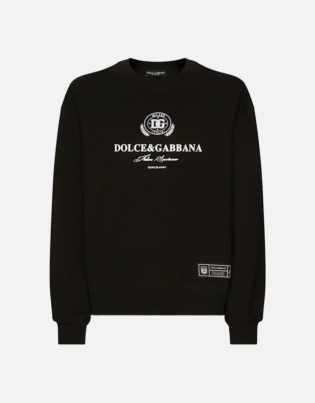 Logo Flock Cotton Sweatshirt Black, 8 of 7