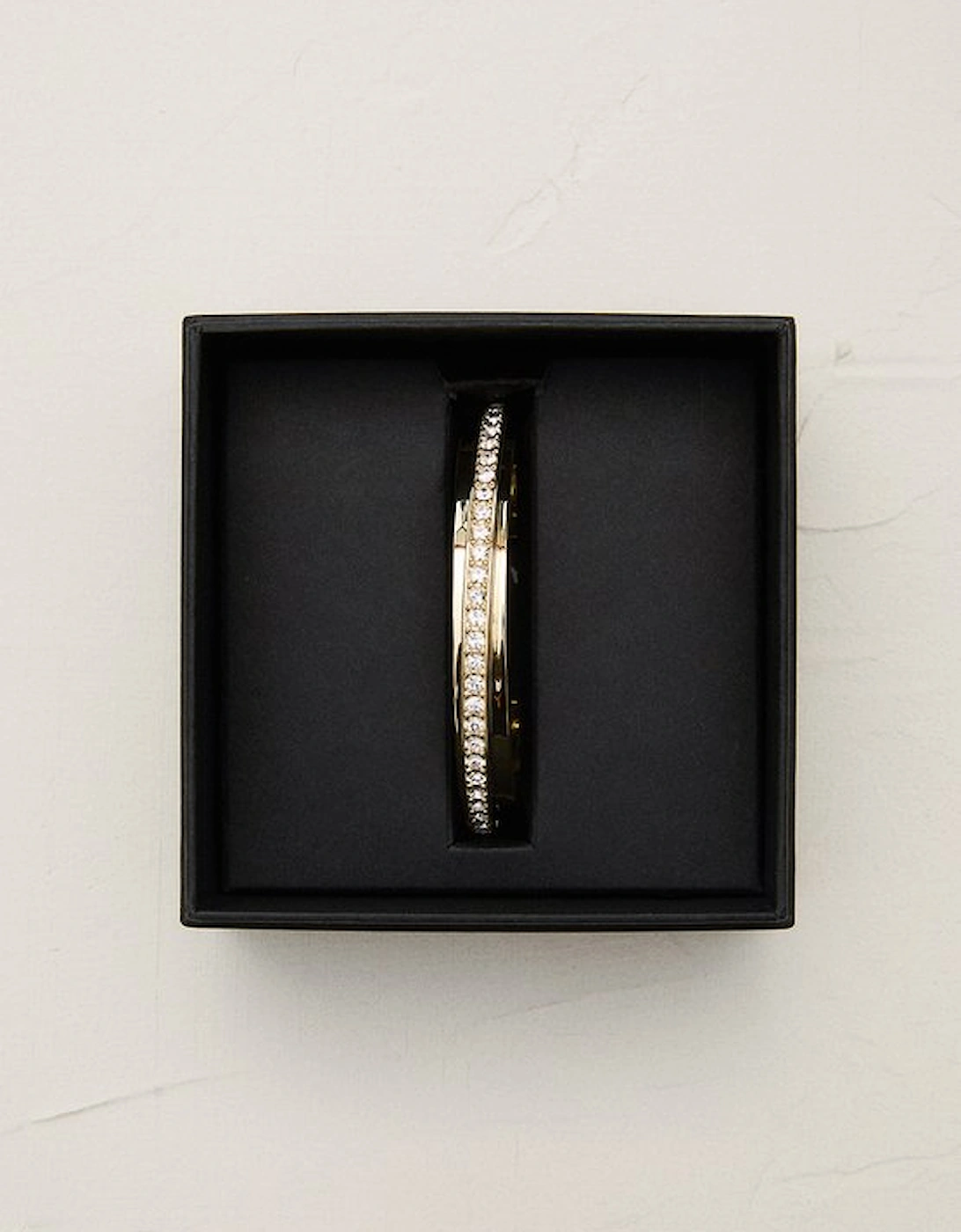 14kt Gold Plated Crystal Diagonal Cuff