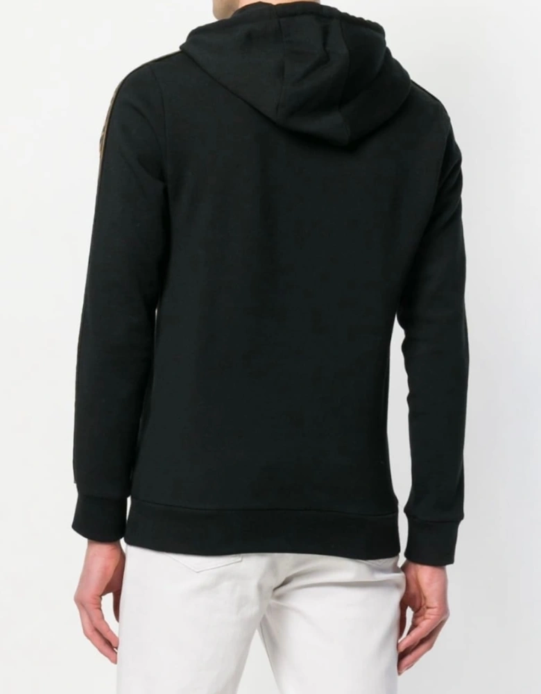 Felpa Logo-Trim Hooded Sweatshirt Black