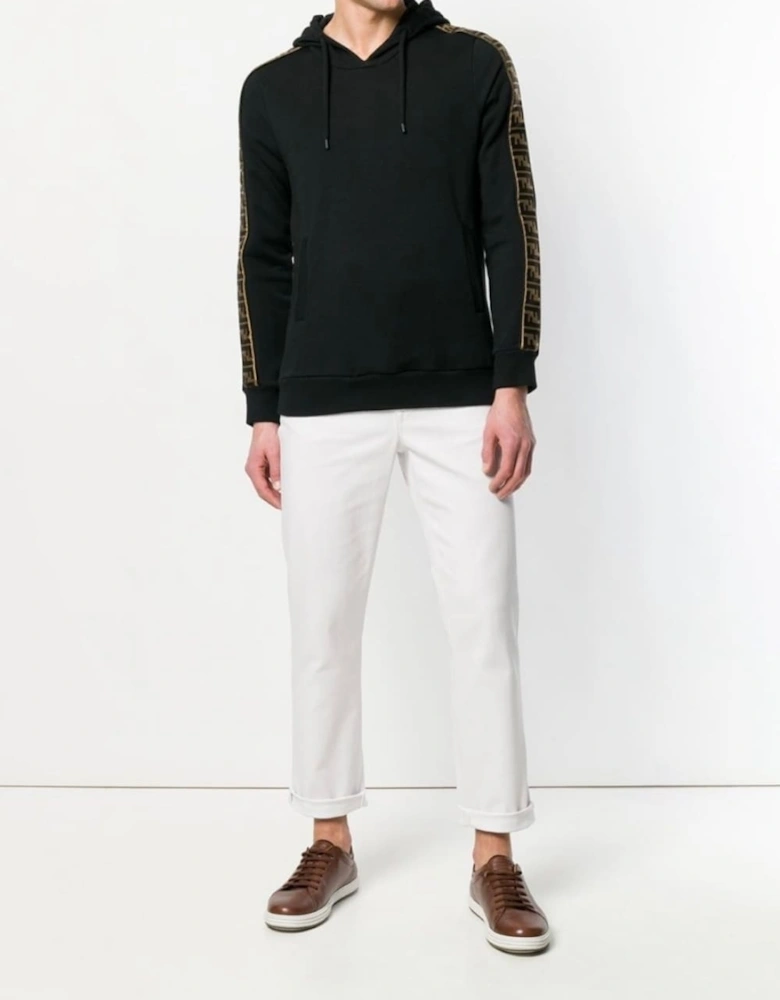 Felpa Logo-Trim Hooded Sweatshirt Black