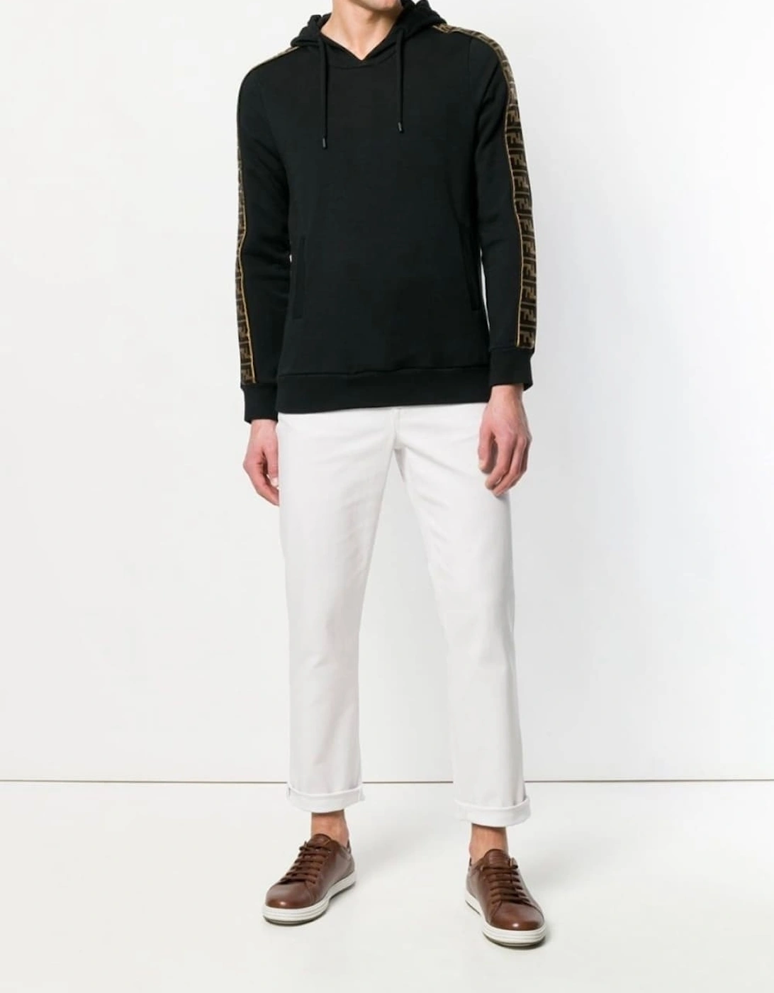 Felpa Logo-Trim Hooded Sweatshirt Black