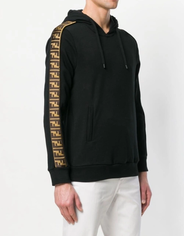 Felpa Logo-Trim Hooded Sweatshirt Black