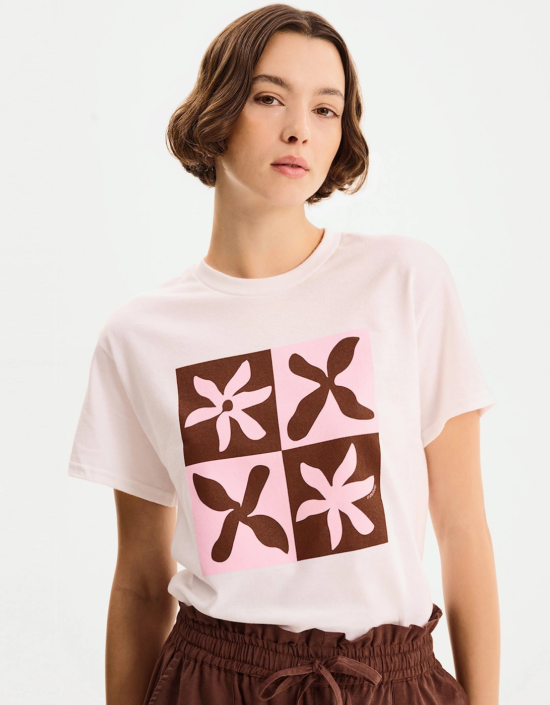 Check Boyfriend T-Shirt in White