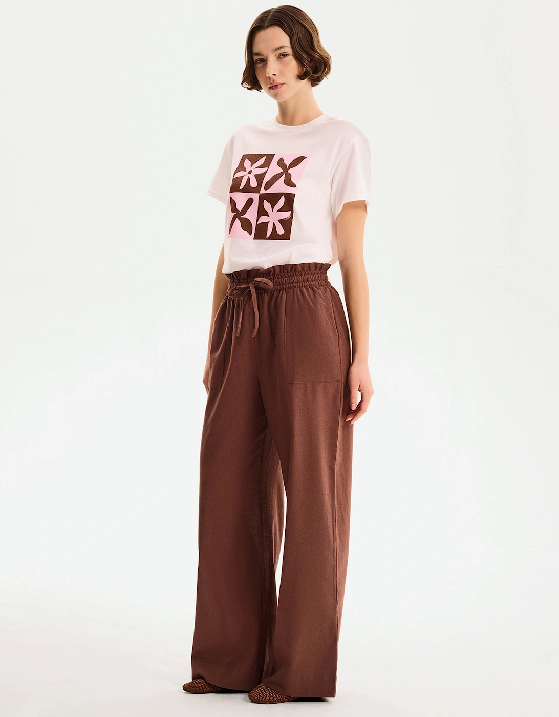 Check Boyfriend T-Shirt in White