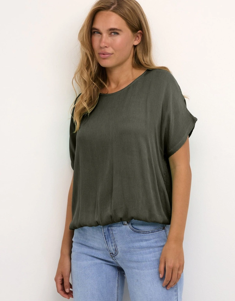 Amber Round Neck Short Sleeve Blouse