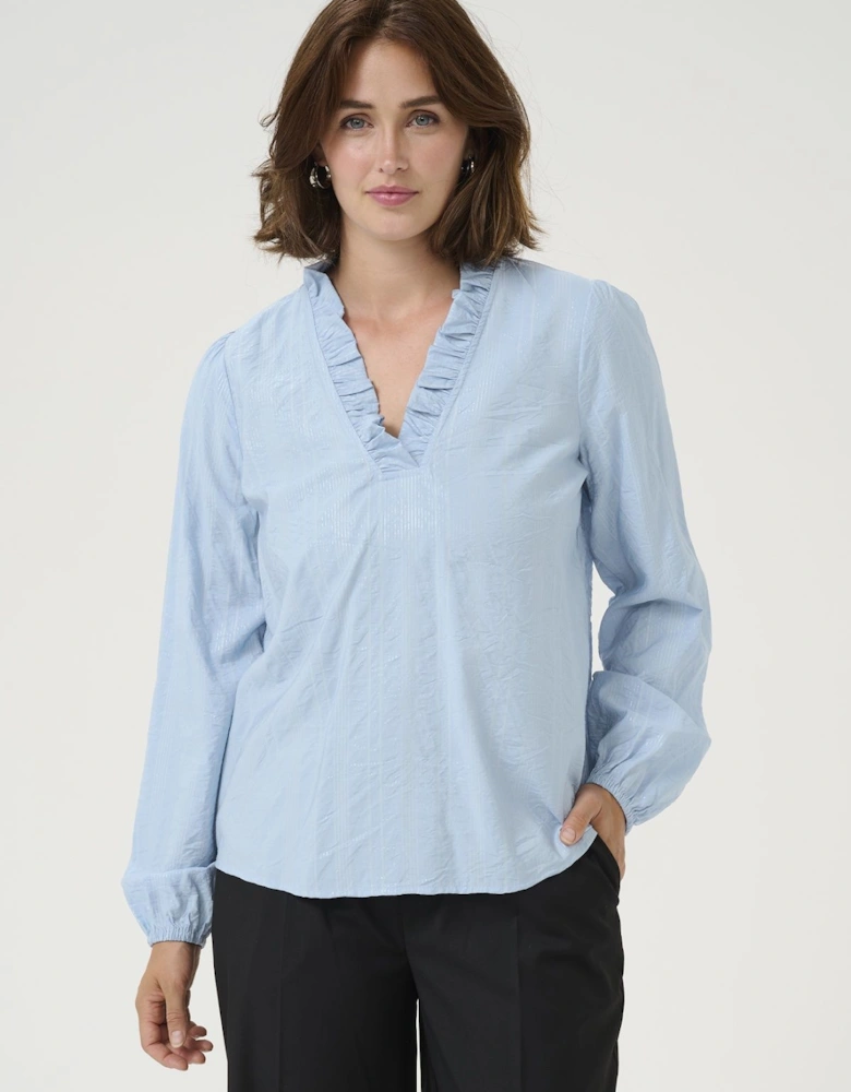 KAsanni Ruffle V-Neck Blouse