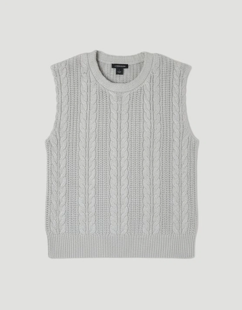 Foil Cable Knit Tank Top