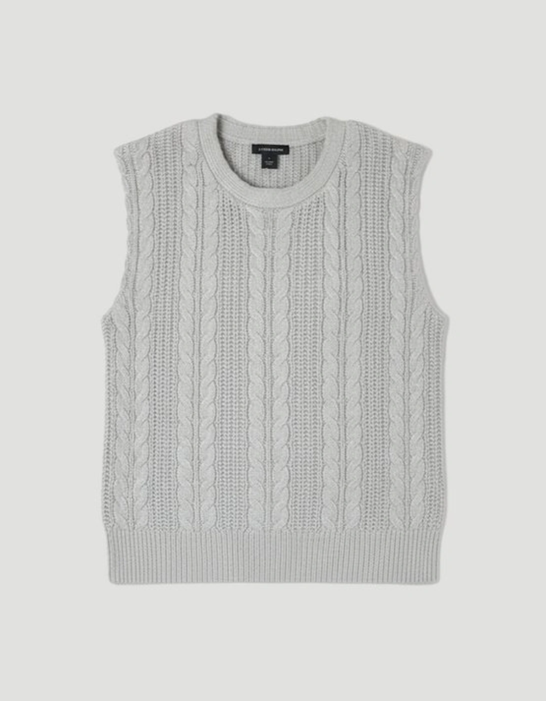 Foil Cable Knit Tank Top