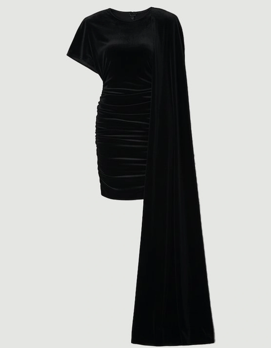 Stretch Jersey Cape Shoulder Mini Dress