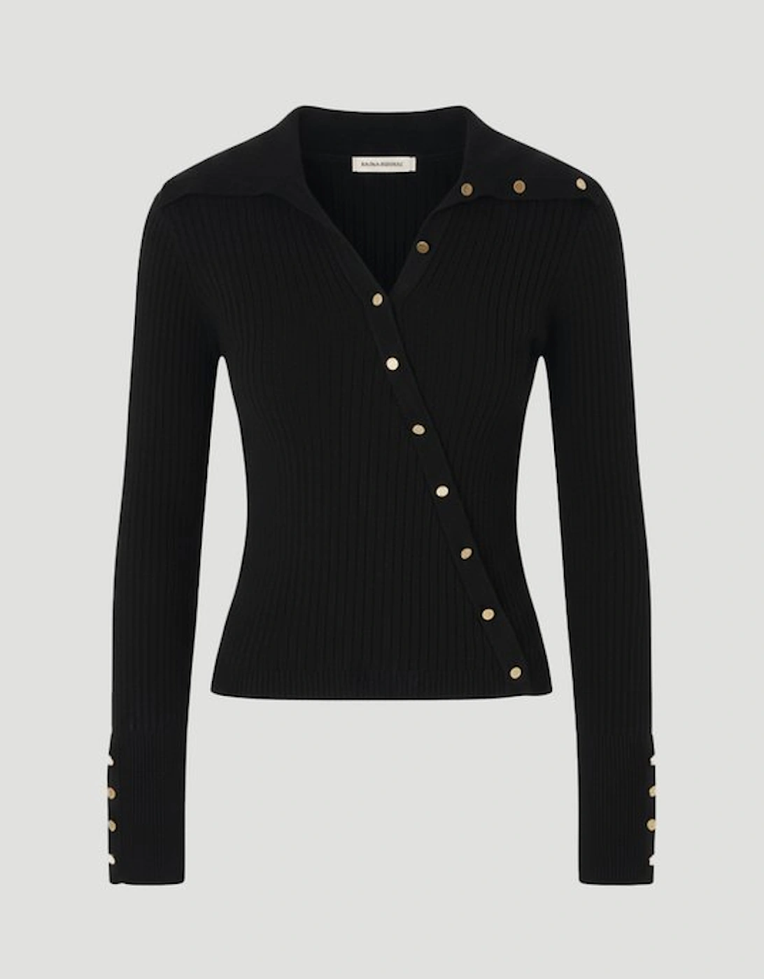 Viscose Blend Trim Detail Knit Top