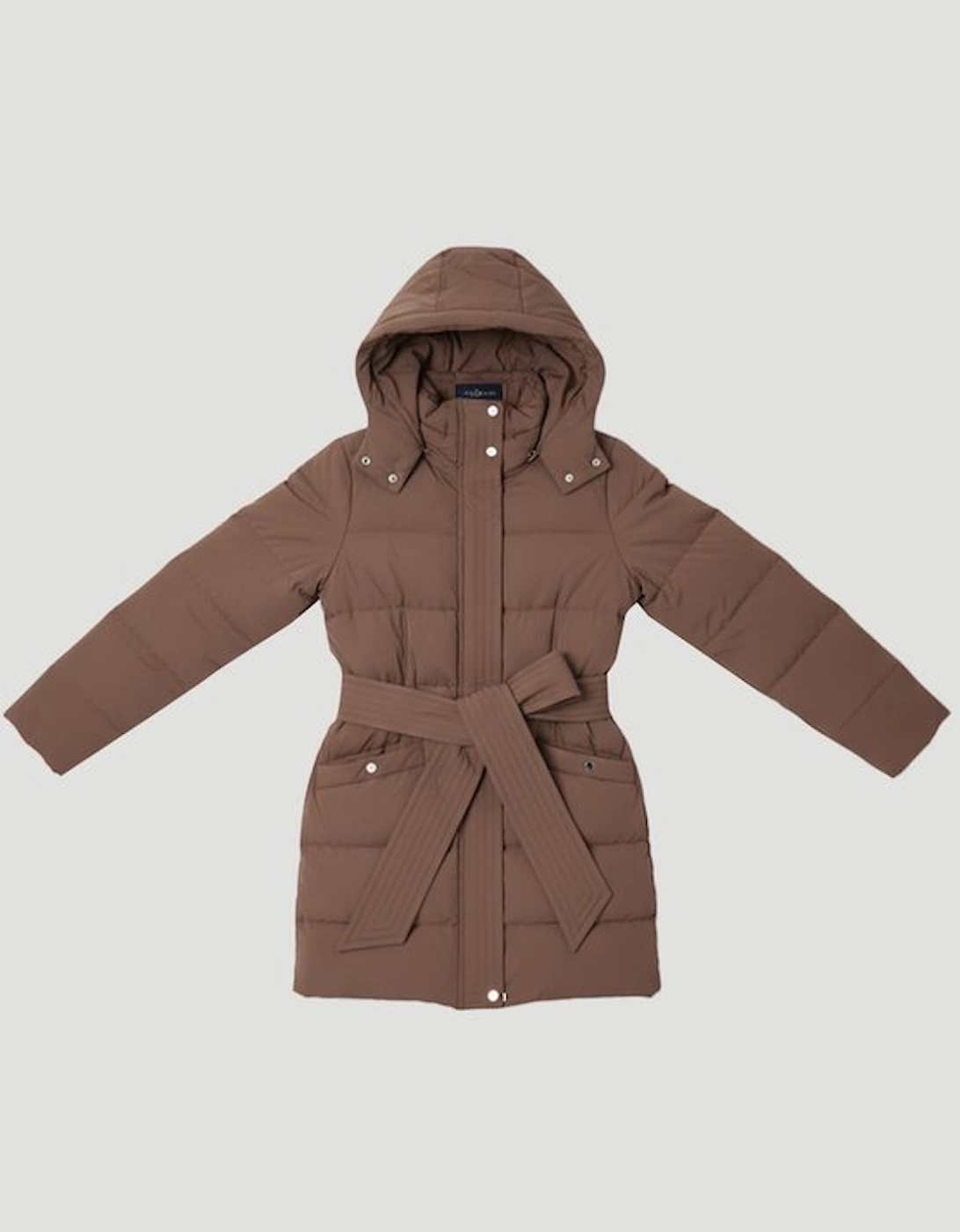 Real Down Belted Midi Coat