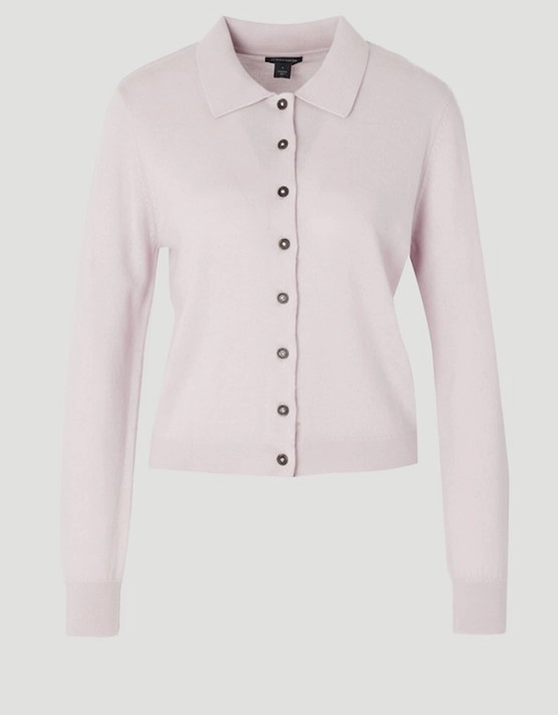 Cashmere Wool Blend Knit Collar Cardigan