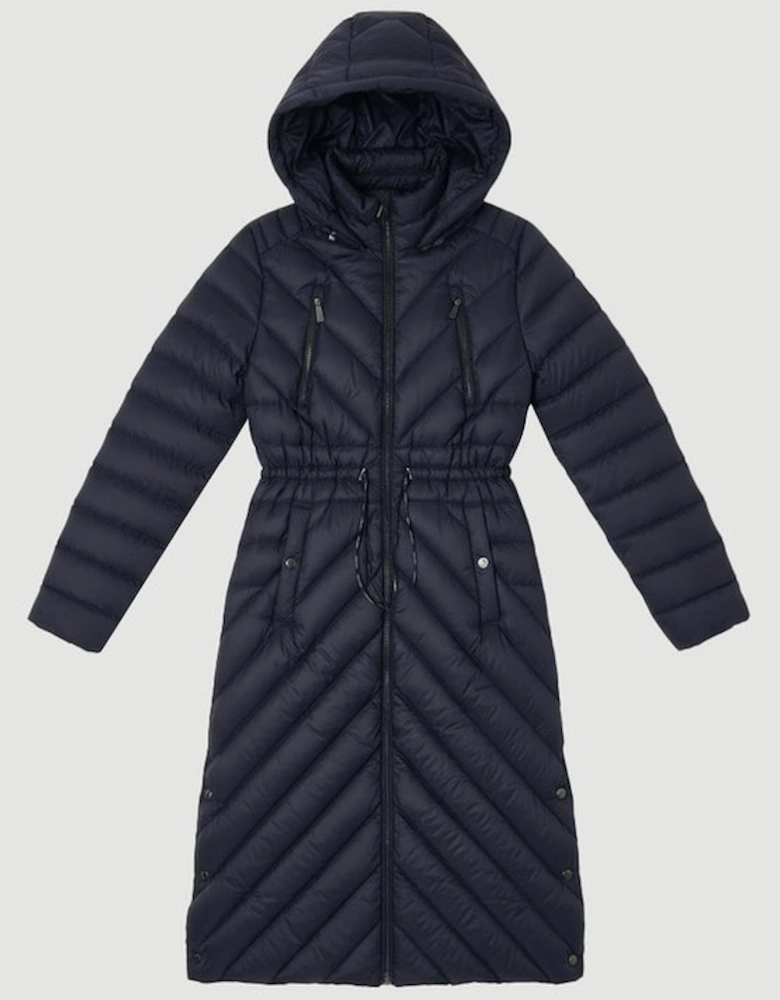 Real Down Knee Length Packable Coat