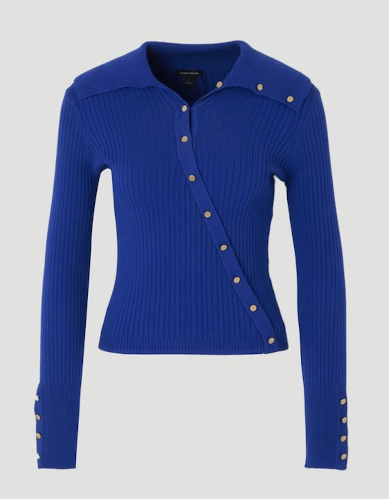 Viscose Blend Trim Detail Knit Top