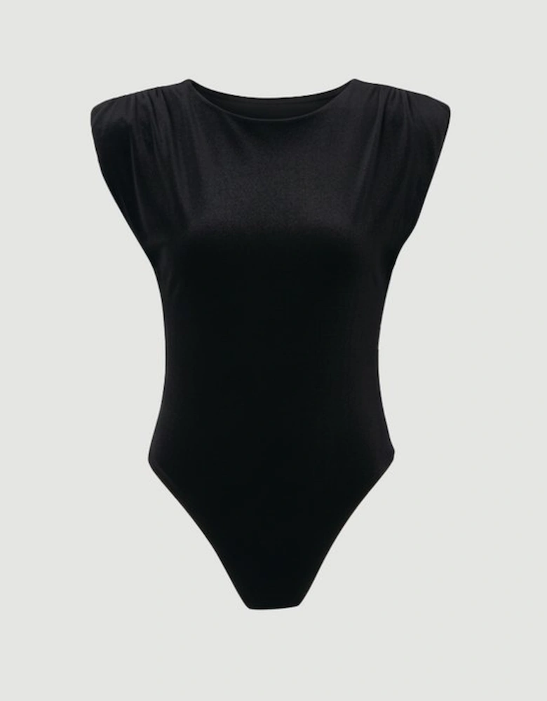 Stretch Velvet Strong Shoulder Bodysuit