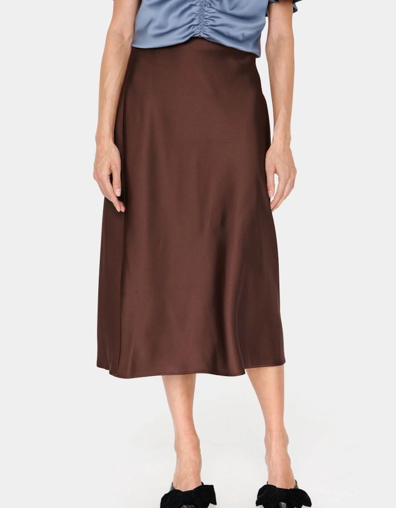 HafiaSZ High-waisted Satin Skirt