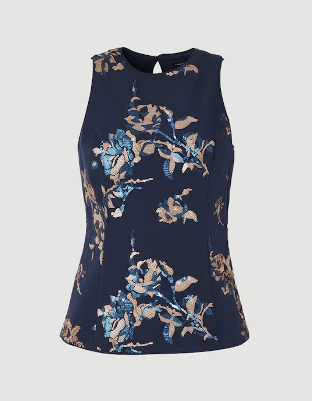 Satin Sequin And Embroidery Woven Top