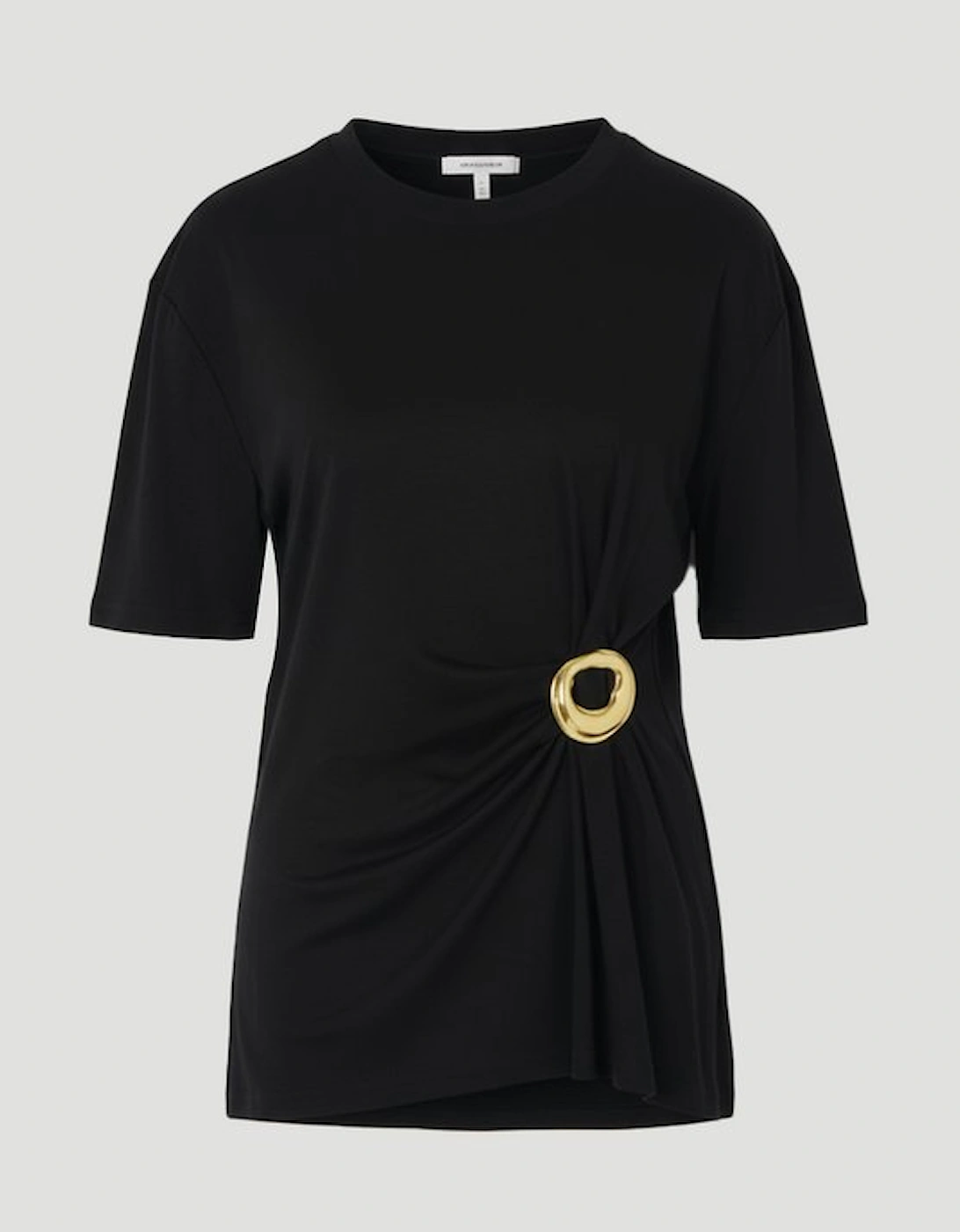 Cotton Crew Neck Trim Detail Short Sleeve T-Shirt