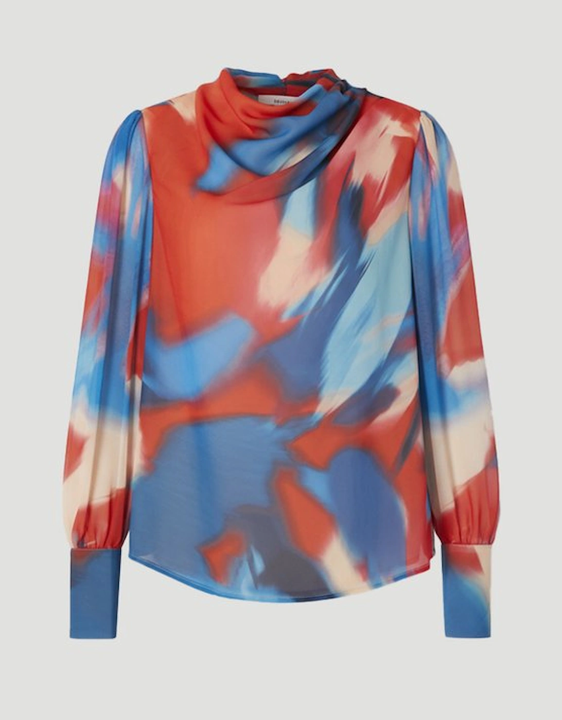 Georgette Draped Blur Print Woven Blouse