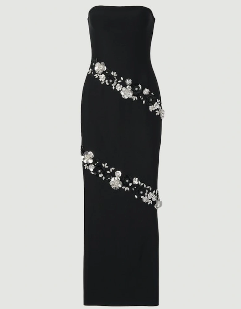 Petite Embellished Figure Form Bandeau Maxi Dress