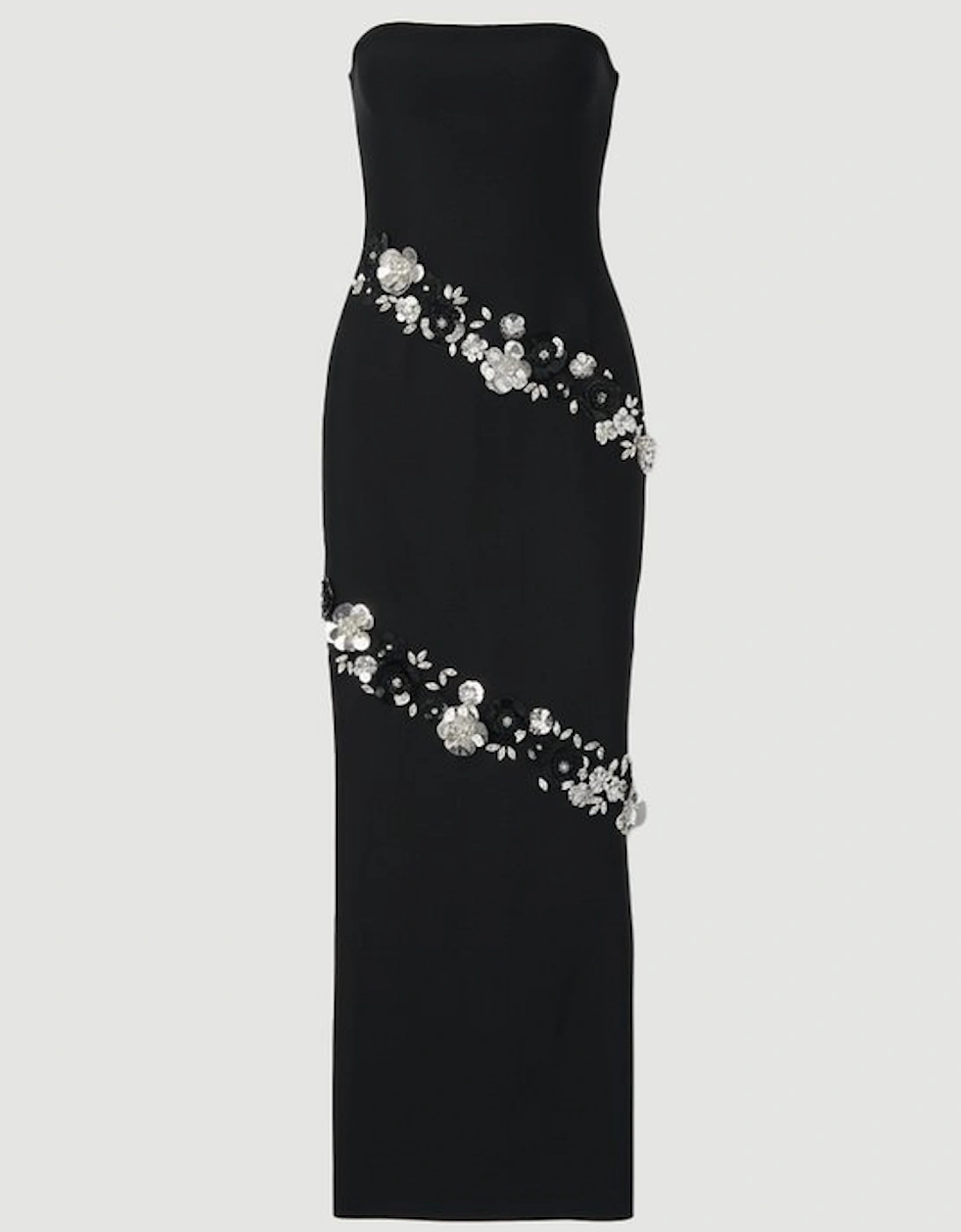Petite Embellished Figure Form Bandeau Maxi Dress