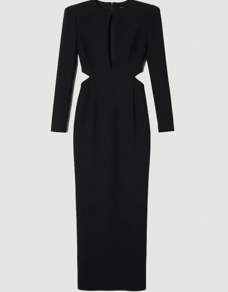 Scuba Crepe Plunge Maxi Dress