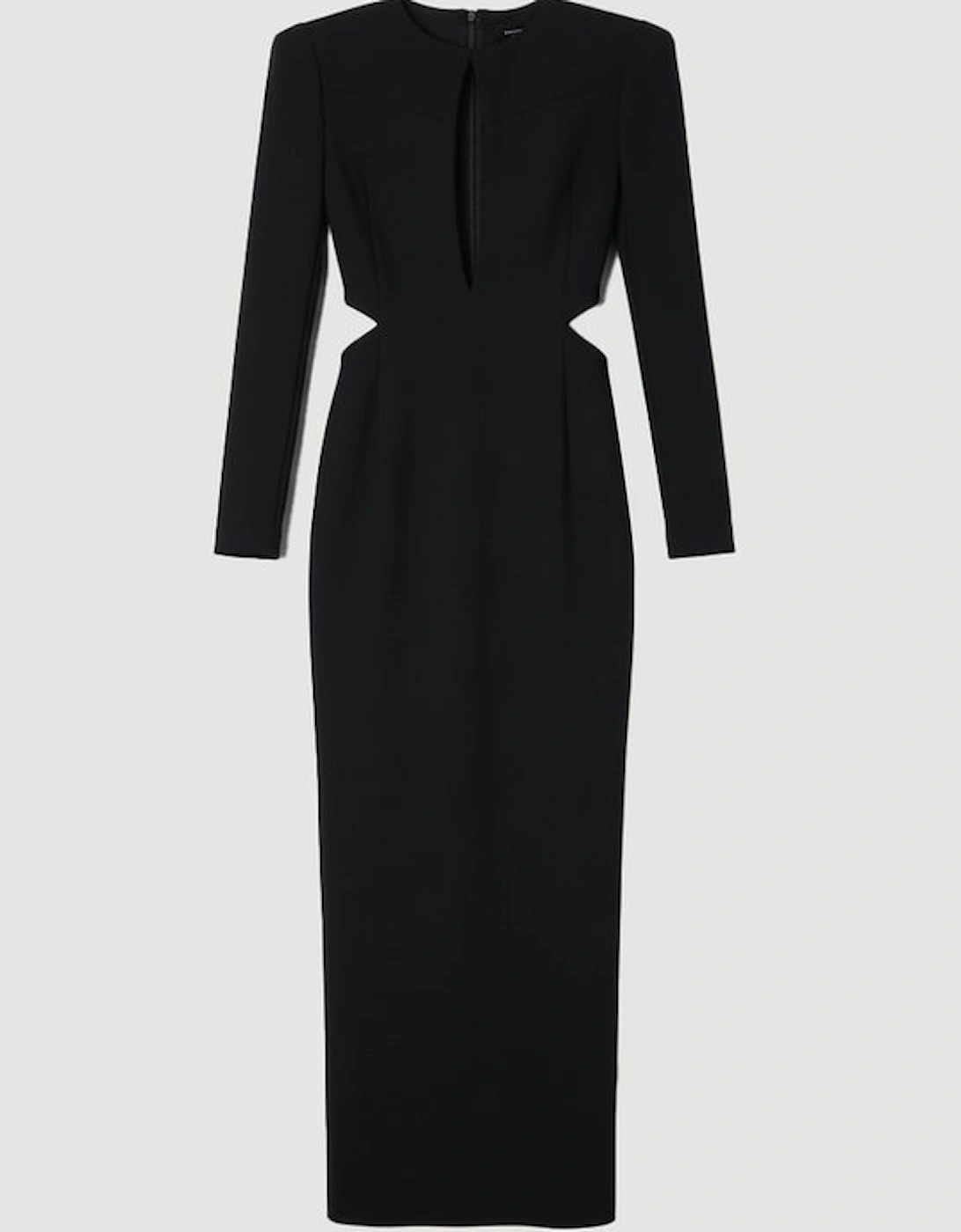 Scuba Crepe Plunge Maxi Dress