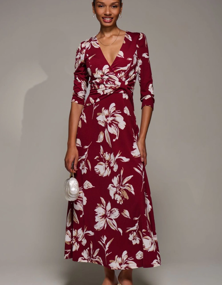 Jersey Ruched Waist Fit & Flare Maxi Dress