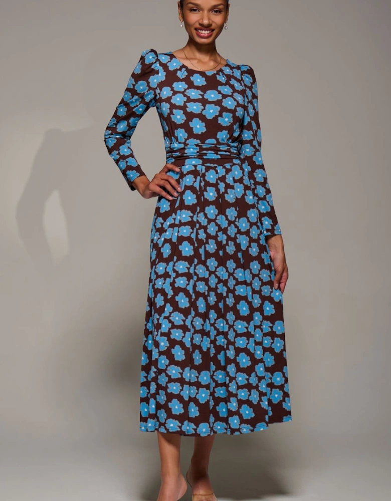 Puff Long Sleeve Jersey Maxi Dress